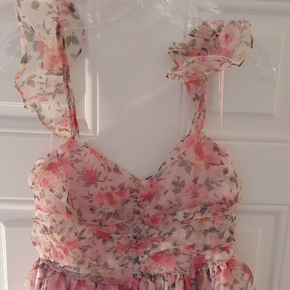 Floral Organza Midi Dress, M. NWT